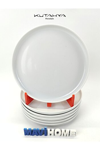 Kütahya Porselen White Sweet Moderna Series 19 cm Plate - Set of 6