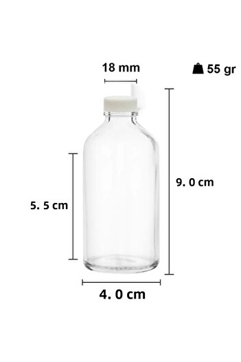 E Züccaciye 12Pcs Glass Ginger Shot Detox Bottle Leak Proof Plastic Lid Multipurpose 50ml