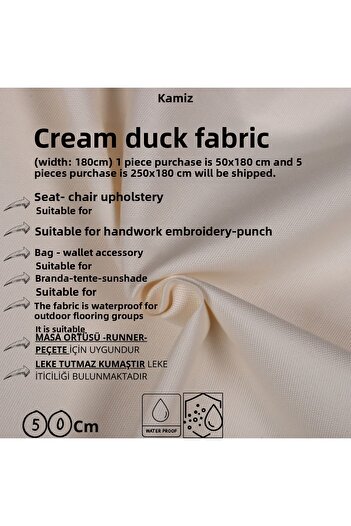 KAMİZ Plain Duck Fabric - Punch and Bag Fabric - Table Cloth Runner