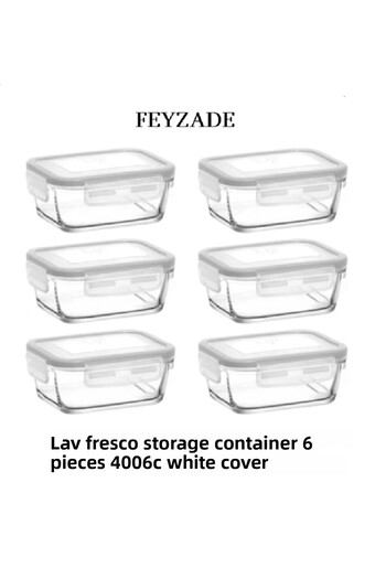 LAV 6Pcs 400Cc White Fresco Ziplock Glass Storage Set (Frs-237)