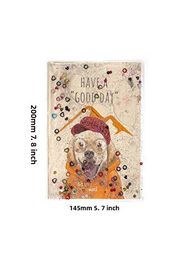 VUKİ Patterned A5 Notebook with Glitter and Watery Cover