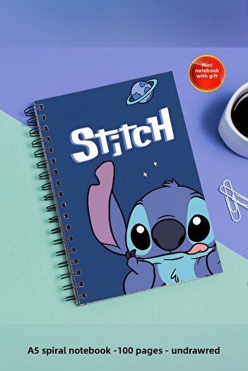 SevindirenŞeyler STITCH A5 Metal - دفتر ملاحظات حلزوني بغطاء صلب غير مبطن
