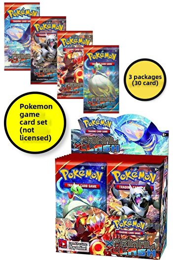 TOYFEST مجموعة بطاقات ألعاب Pokémon غير المرخصة TCG Primal Clash Booster Pack - 3 عبوات