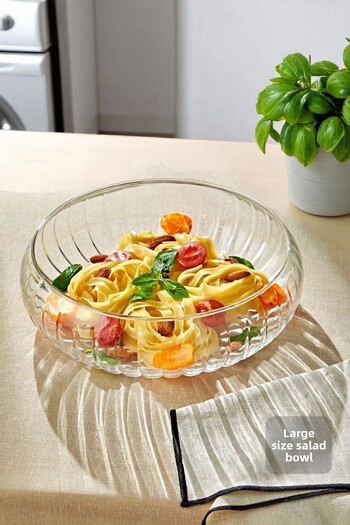 Tilbe Home Large Size Concept Handmade Glass Salad Bowl Fruit Pasta Cookie Presentation Plate Serving Bowl Glass Container