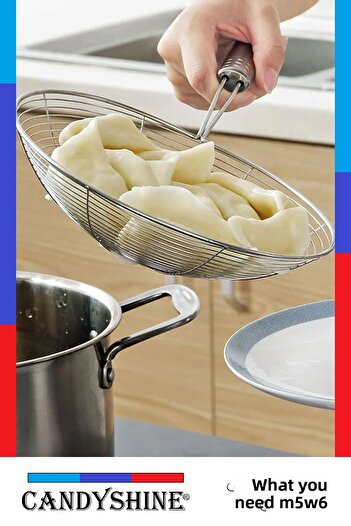 CandyShine Luxury Stainless Steel Frying Spoon Wire Colander Strainer Colander Strainer For Frying And Boiling