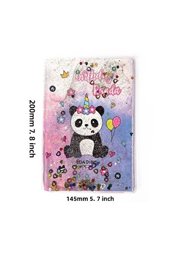 VUKİ Patterned A5 Notebook with Glitter and Watery Cover
