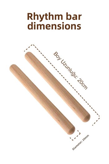 Midex Orf-bt-55 Ξύλινο ξύλο σαμαρανδάκι Rhythm Stick - 2 τεμάχια (ΖΕΥΓΟΣ)