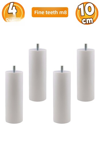 Badem10 Mobilier Canapea Fotoliu Baza Upgrade M8 Șuruburi Dinți Fini Suport Picior Picioare Alb 10cm 4buc