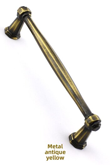 Badem10 128 mm din lapte antic, galben antic, mobilier din metal, sertar de bucătărie, dulap, dulap, mâner, mâner