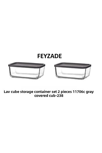LAV Feyzade Cube 2Pcs Breakfast Storage Set - 1170Cc (Cub-238)