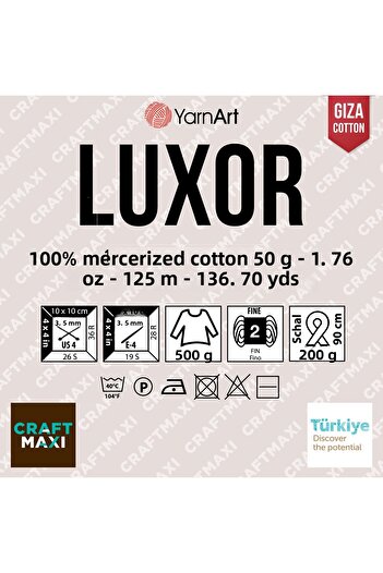 Yarnart Luxor - Πλεκτό Νήμα Χειροποίητο Λευκό-1200