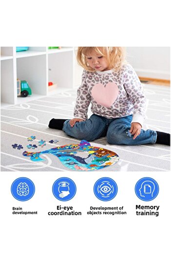 kutuTR Notpa Animals Series Whale Puzzle - Puzzle for Ages 5 and Adults 30X47Cm