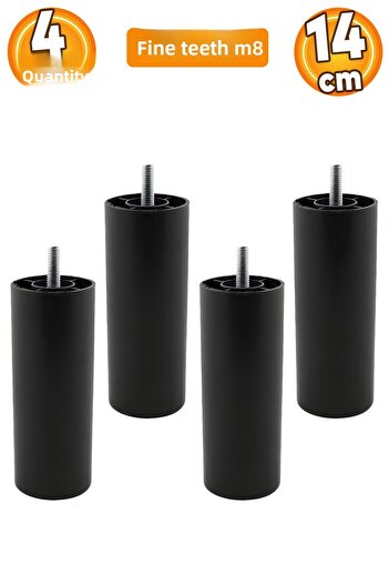 Badem10 Mobilier Canapea Fotoliu Baza Upgrade M8 Șuruburi Dinți Fini Suport Picior Picioare Negru 14cm 4Buc