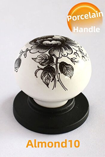Badem10 Rose Porcelain Button Club - Ușă neagră pentru bucătărie și dulap