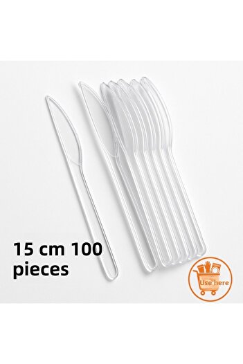 Filli Boya Plastic Knife 100 Pieces Clear Plastic Knife