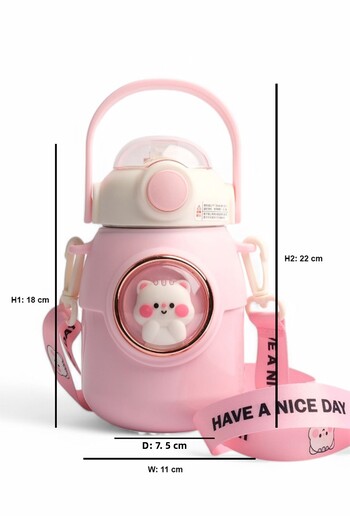 ROSECENTERBAZAAR Thermal Water Bottle Hanging Rope Mini Space Capsule Insulated Bottle (Imported)