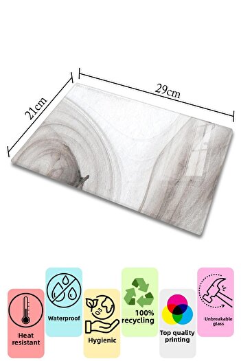 Postifull Glass Cutting Board, Chopping Board, Aesthetic Marble Pattern, Thick and Tempered Unbreakable Glass, 21*30cm