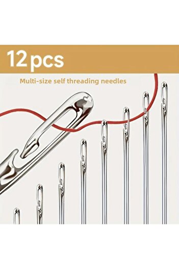 Dream Plus 12 Pieces Easy Stringing Sewing Needle Set