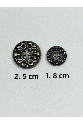 karantuhafiye Italian Patterned Metalized Button / Antique Set / M011