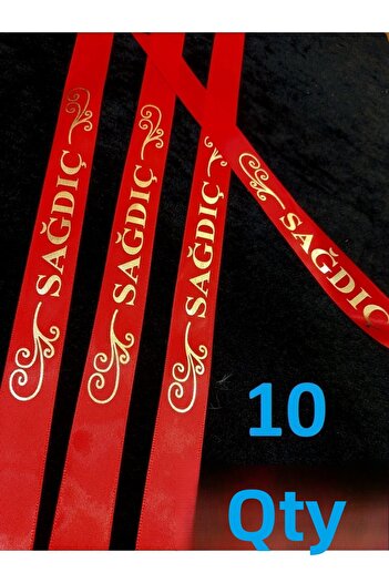 yörük tuhafiye Red Small Hook and Ribbon Groomsmen Sleeve - 10 PCS Wedding Supplies