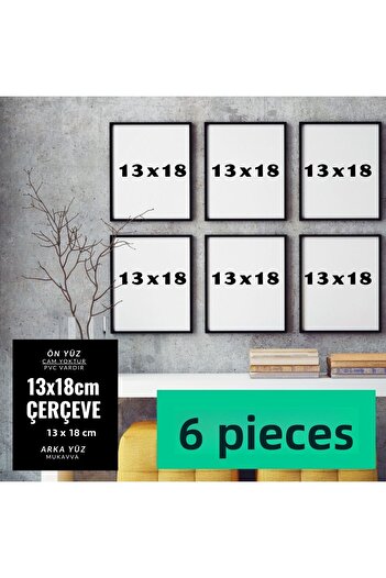 CreaWitch 13X18 Black 6-Piece Hanging Photo Picture Frame - Footed and Wall Mounted