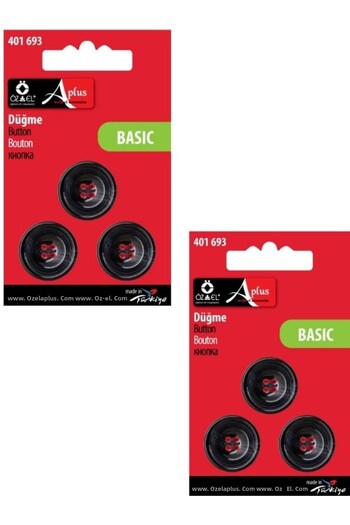 ÖZ-EL AŞ 6 Black Buttons - 20 Mm, Sweater Buttons 401 693