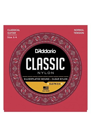 Daddario D'Addario EJ27N 3/4 Nylon Wire - Student Fractional Normal Tension Guitar Tuning Set