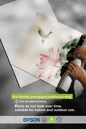 Postifull Frameless Wall Poster, Turtle, Hummingbird, Lotus, Illustration, Pastel Tones Color Poster, 20