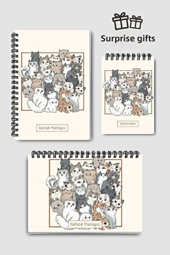 Eldesen Tasarım Planning Set of 3 - Daily and Weekly Planner, To-Do List, Academic Agenda
