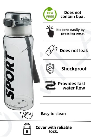 Orvila Easy Lid Water Bottle 700 ml - Gray Professional Water Bottle School - Workplace - Office - Sports