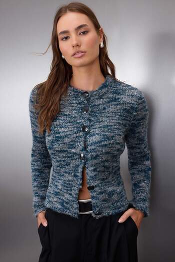 Trendyol Collection Blue Soft Textured Gradient Yarn Knitwear Cardigan Twoaw26Hi00156