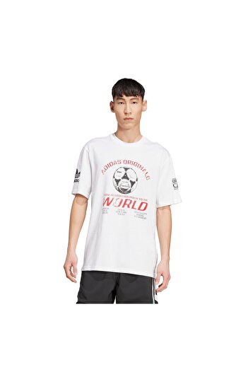 adidas JX3065-E 90S Football Graphic Tee Ανδρικό T-Shirt Λευκό