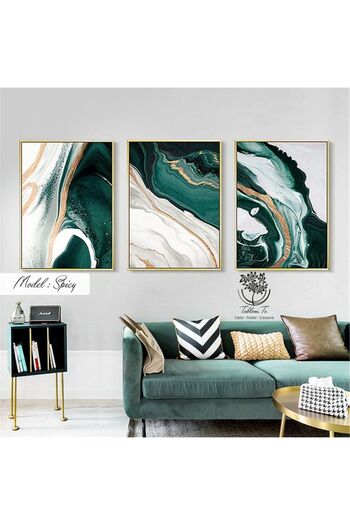 Tablomtr Metal Framed Real Glass Table Spicyrice Set of 3
