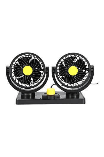 Blasko Dublu Ventilator Auto 12V – Răcire 360°, 2 Viteze, Portabil, Silențios