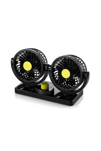 Blasko Dublu Ventilator Auto 12V – Răcire 360°, 2 Viteze, Portabil, Silențios