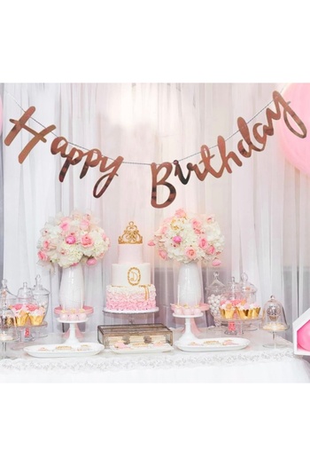 Deniz Party Store 110 Cm Rose Gold Metallic Calligraphy Lettering