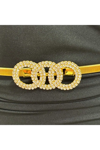 FashionForYou HoXX elastic metal belt, buckle - Olimpic Crystal, Gold