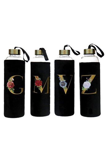 Morza H2O Letter Glass Flask with Metal Lid Cover 600ml 1 Piece