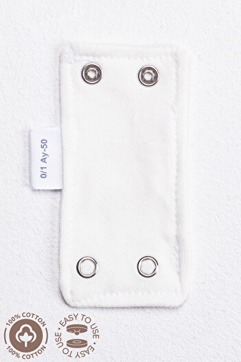 miniel organic Unisex Baby Organic Cotton 2 Snaps 9.5 mm Body Extension Apparatus Set of 2