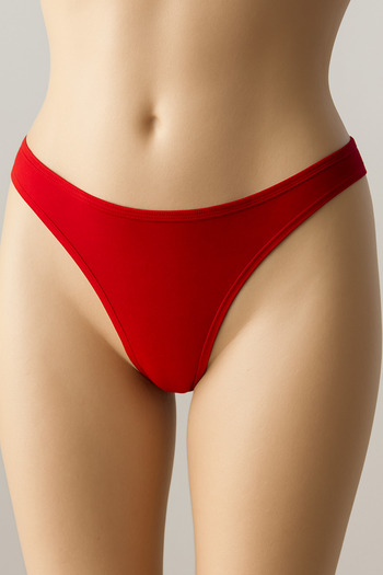 LİBELLA İÇ GİYİM Chiloți tanga din bumbac Lycra pentru femei, pachet de 7 - culoare roșu, gri și bleumarin
