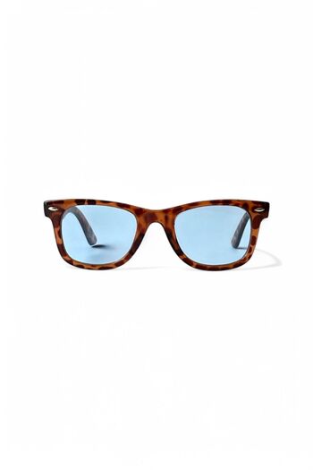 REN EYEWEAR WAYF LEOPAR ÇAPRAZ KESİM MAVİ CAM GÜNEŞ GÖZLÜĞÜ  / Ren Eyewear