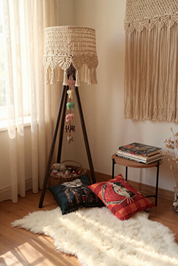 Zuviel Deco Büyük Başlıklı Makrome Lambader Başlığı(sadece başlık)