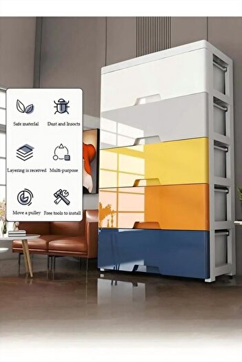 fun zone Plastic Drawer Storage Cabinet Toys Storage Box 5 Layer, Standing Storage Cabinet