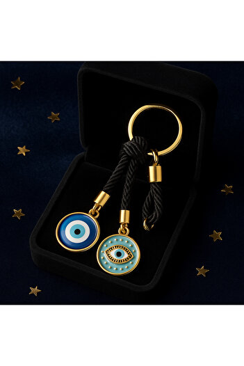simagift Evil Eye Beaded Keychain Black Color