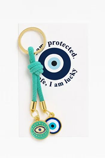 simagift Evil Eye Beaded Keychain Green Color