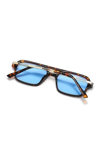 REN EYEWEAR ORIJİNAL DARCY MAVİ CAM LEOPAR ÇERÇEVE  TASARIM UNİSEX GÜNEŞ GÖZLÜĞÜ