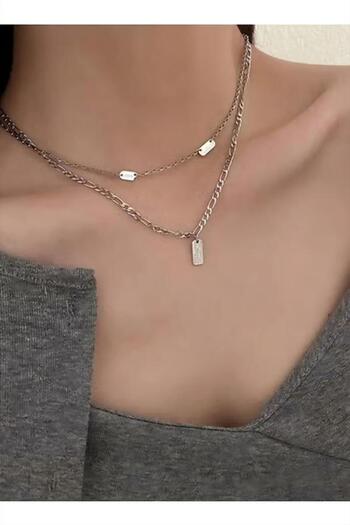 Generic Elegant Silver Round Pendant Necklace Clavicle Chain Women Jewelry Gift