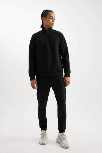 DeFacto DeFactoFit Αθλητικά Jogger Παντελόνια Slim Fit Στενό Skuba Δίδυμος Ύφασμα Κανονική Πόδια C0485AX23W