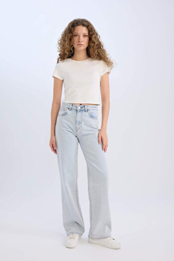 DeFacto 90S Wide Leg High Waist Wide Leg Long Jean Pants D7960Ax25Sp