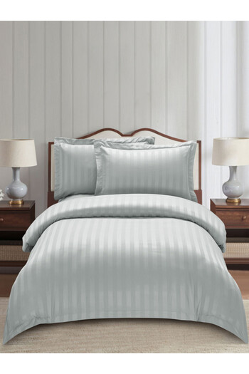 Donetella Comforter Set Single Size, 5-Pcs, 170x230 cm, Striped Bedding Set, All Season, Microfiber
